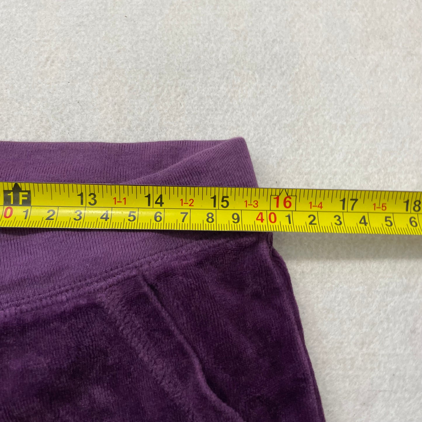 Juicy Couture Women's Purple Velour Flared Leg Track Pants Back Flap Pockets - M