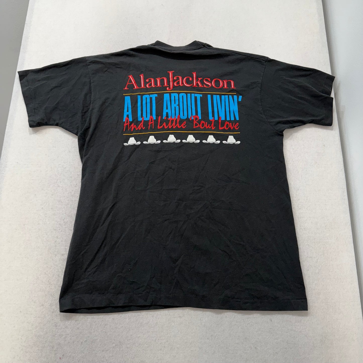 Fruit Of The Loom Alan Jackson Men's Black Cotton T-Shirt Graphic Tee Size XL