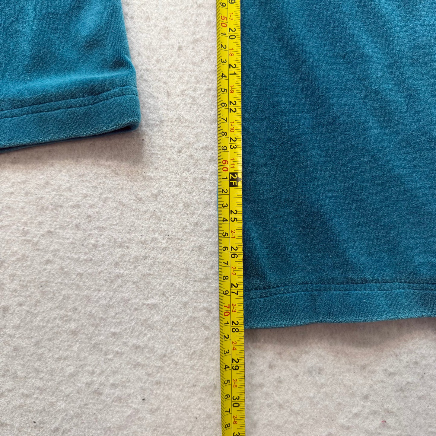 Vintage Juicy Couture Women's Dark Teal Velour Flared Track Pants Pockets Size L