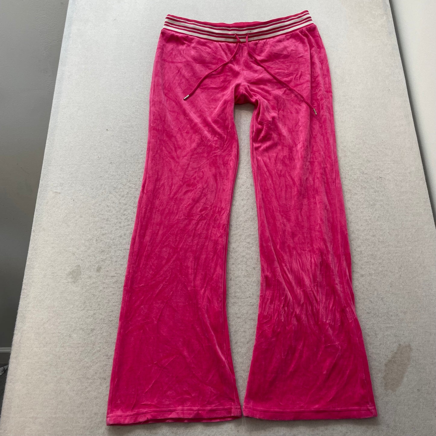 Juicy Couture Pink Velour Tracksuit Set Zip-Up Hoodie & Drawstring Pant Size M/L