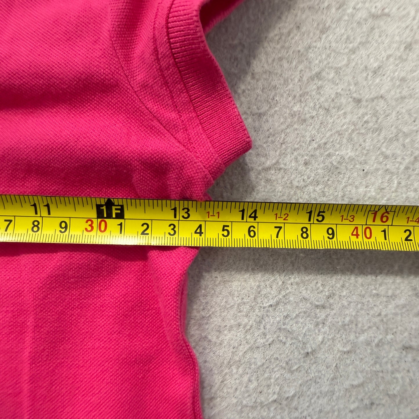 Tommy Hilfiger Girl's Hot Pink Short Sleeve Polo Shirt Classic Logo Y2K Size M