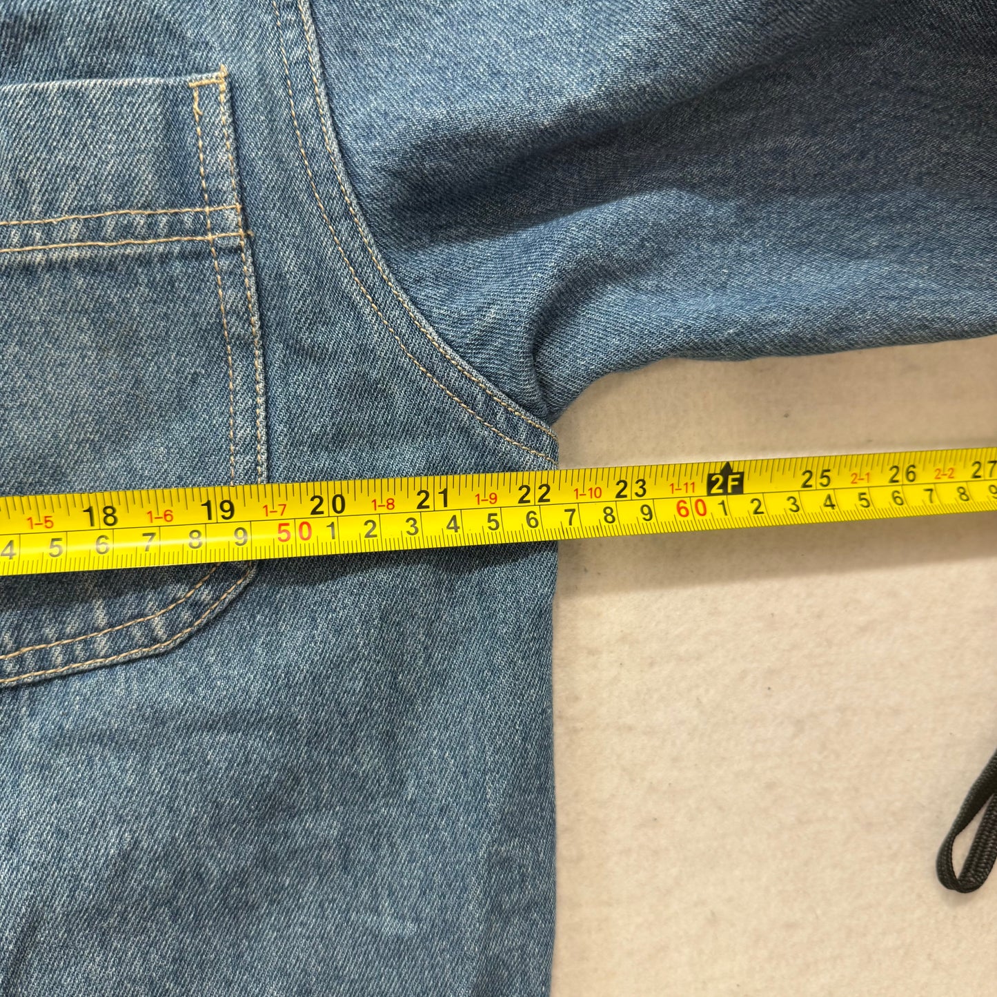 Denim & Co. Women's Blue Denim Button-Down Chore Jacket Corduroy Collar Size S