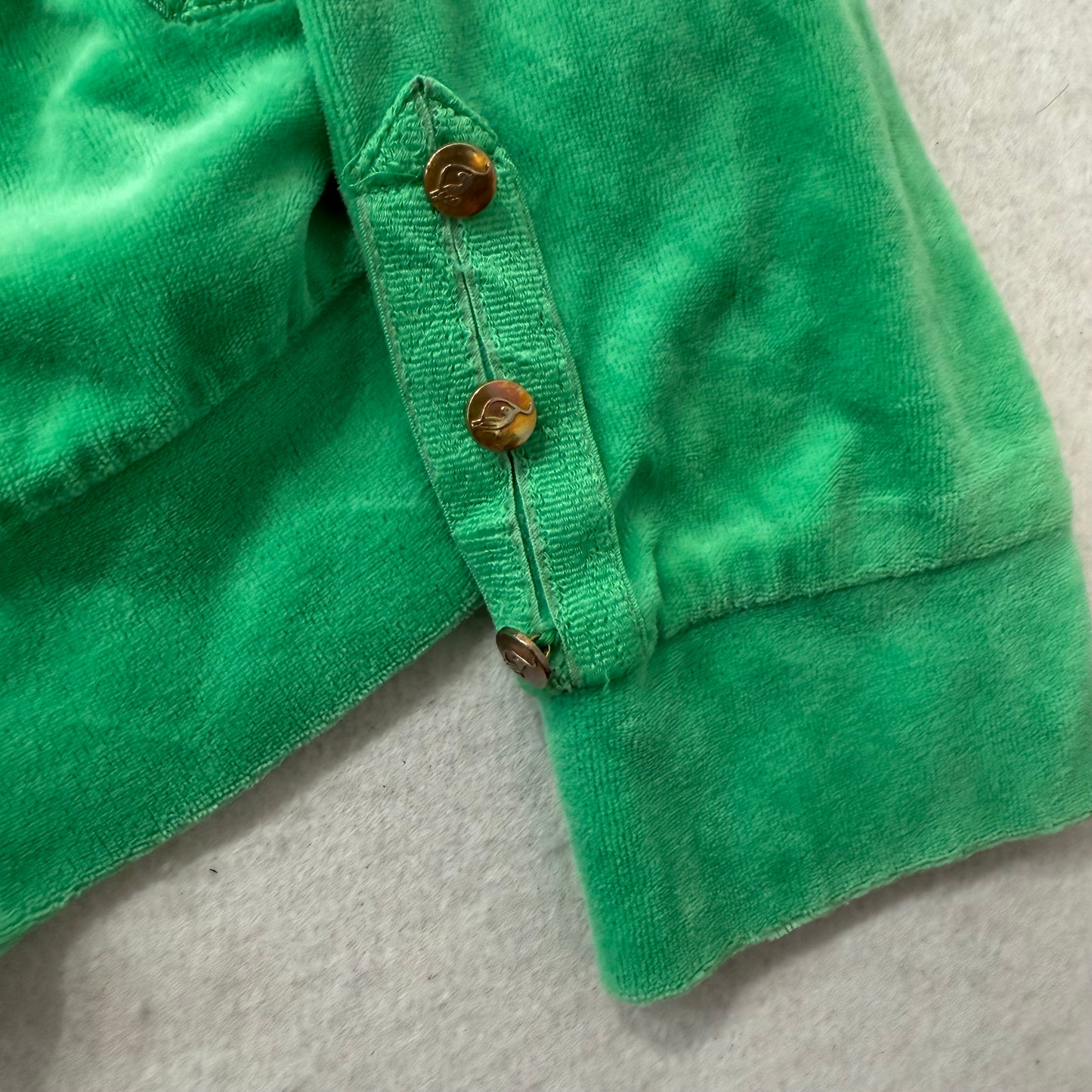 Baby Phat Women's Green Velour Zip-Up Hoodie Rhinestones Classic Fit Size 1X