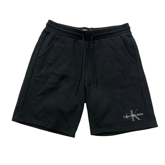 Calvin Klein Jeans Black Fleece Shorts Drawstring Monogram Logo Regular Size M