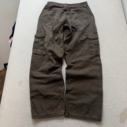 Wrangler Originals Mens Olive Cotton Baggy Cargo Pants Utility Pocket Size 30x30