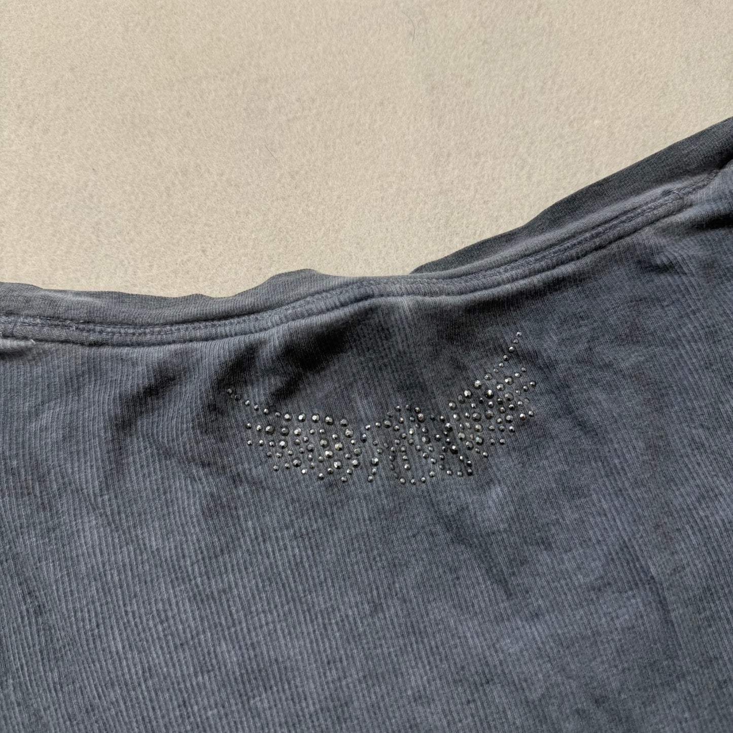 Rock & Republic Womens Faded Slate Cotton T-Shirt High-Low Hemline Preppy Size L