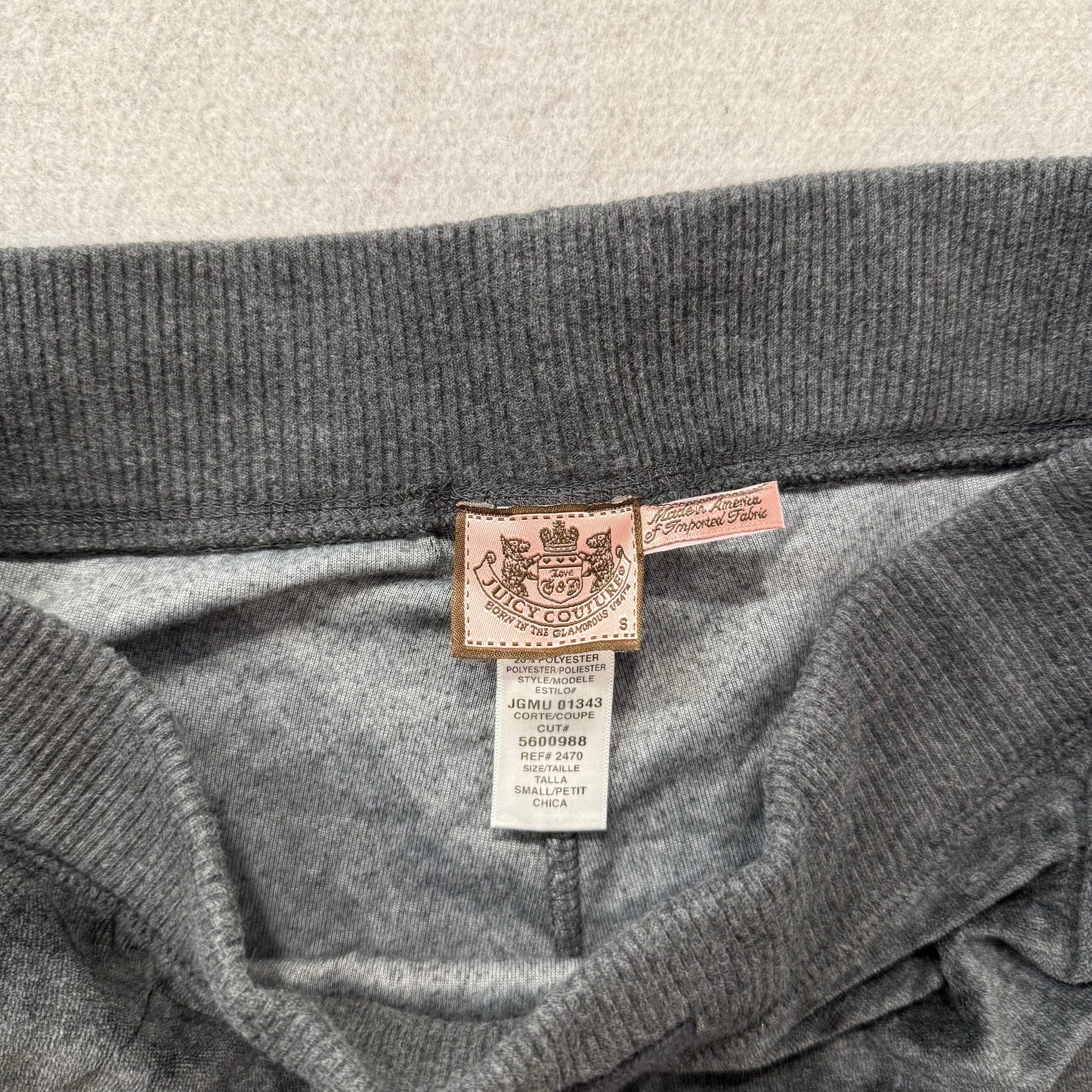 Vtg Juicy Couture Womens Charcoal Grey Velour Tracksuit Set Hoodie & Pant Size S