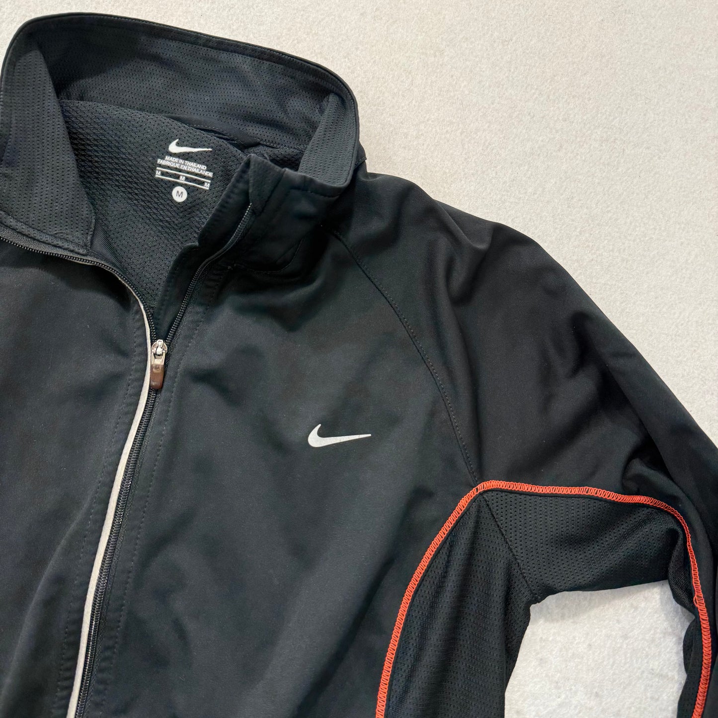 Nike Women's Black Full Zip Track Jacket Zippered Side Pocket Performance Size M