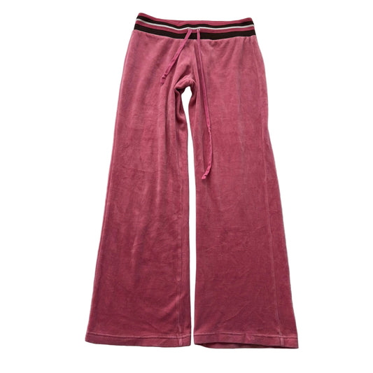 Vintage Juicy Couture Womens Dusty Rose Velour Flared Track Pant Low Rise Size L