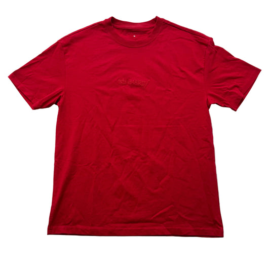 ED HARDY EMBROIDERED LOGO RED TEE