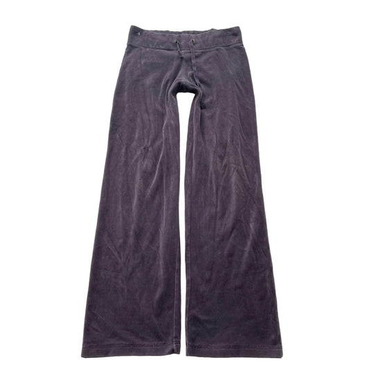Vintage Juicy Couture Womens Purplish Gray Velour Flare Track Pant Pocket Size S