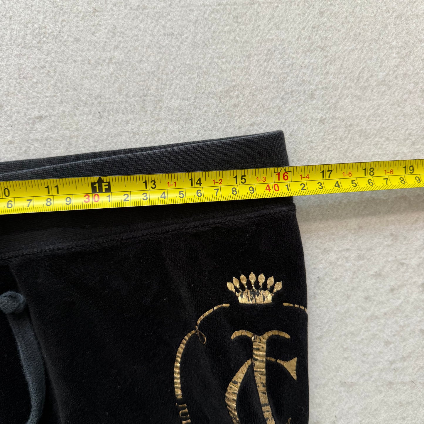 Juicy Couture Women's Jet Black Velour Flared Track Pant Loungewear Logo Size M