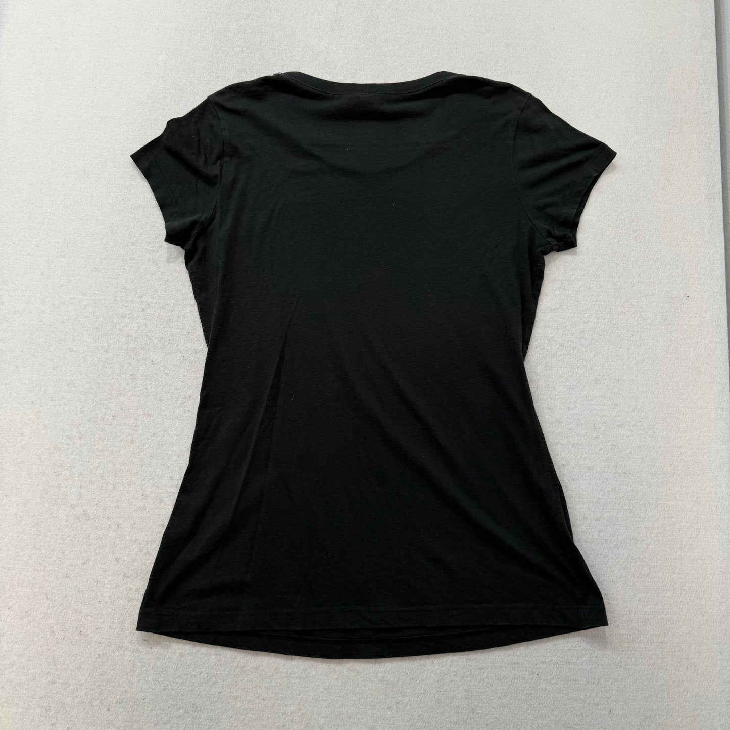 Vintage Womens Black "Faith" Cross Graphic T-Shirt Grunge Rhinestone Tee Size XL