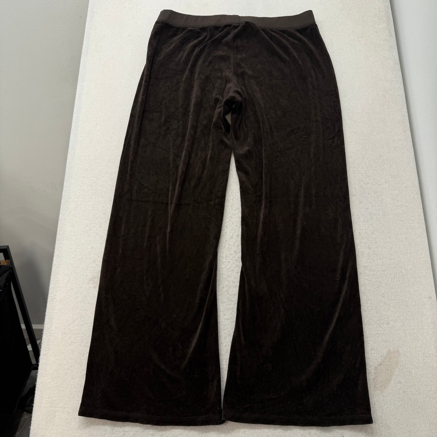 Juicy Couture Womens Dark Brown Velour Flared Leg Track Pants Loungewear Size 1X
