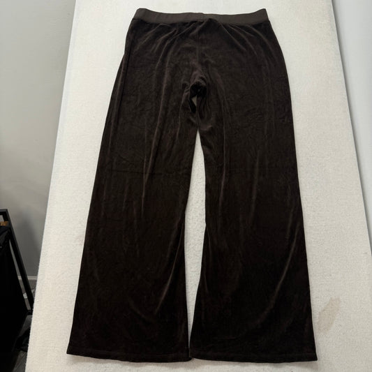 Juicy Couture Womens Dark Brown Velour Flared Leg Track Pants Loungewear Size 1X