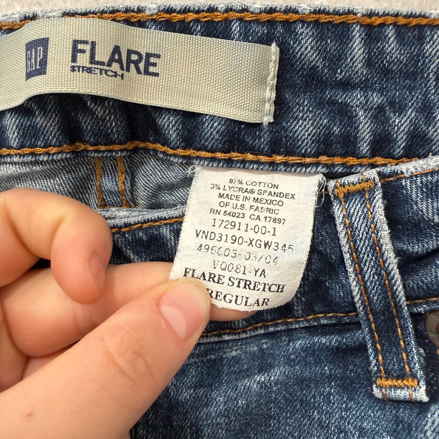 Gap Women's Blue Flare Stretch Denim Jeans Zip-Fly Pocket Classic Fit Size 10
