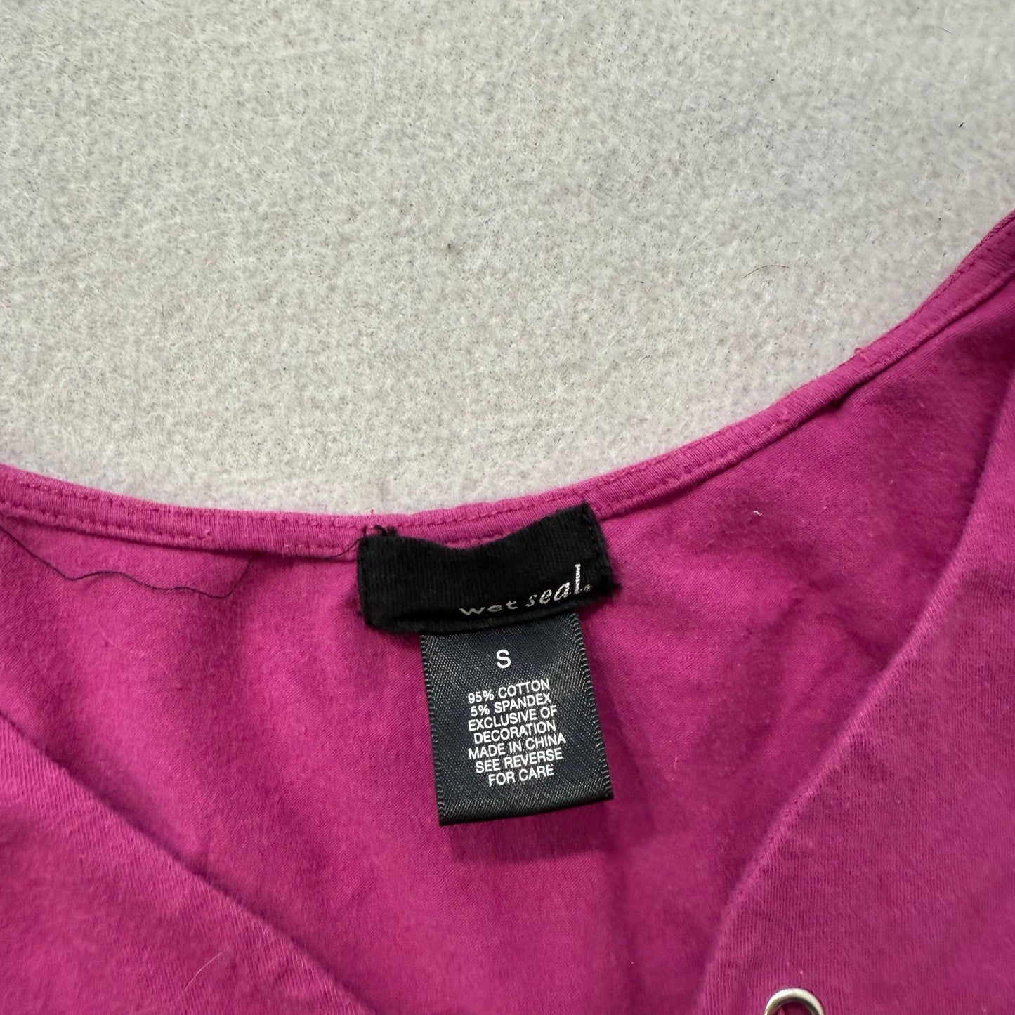 Wet Seal Women's Purple Lace Up V-Neck Tank Top Stretch Sleeveless Casual Size S
