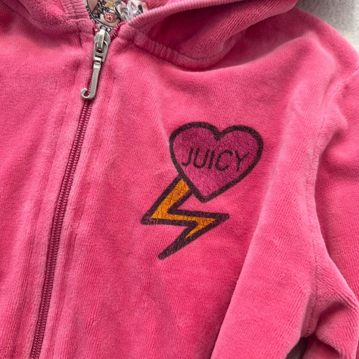 2003 Juicy Couture “Couture Struck” Pink Tracksuit Set Hoodie & Pant Y2k Size 10