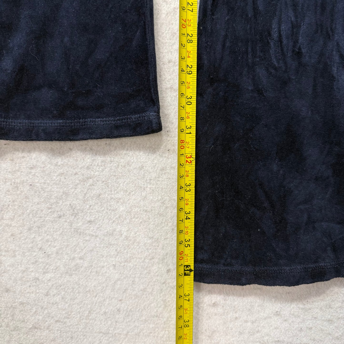 Juicy Couture Women Navy Velour Tracksuit Set Track Jacket & Flare Pant Size M/L