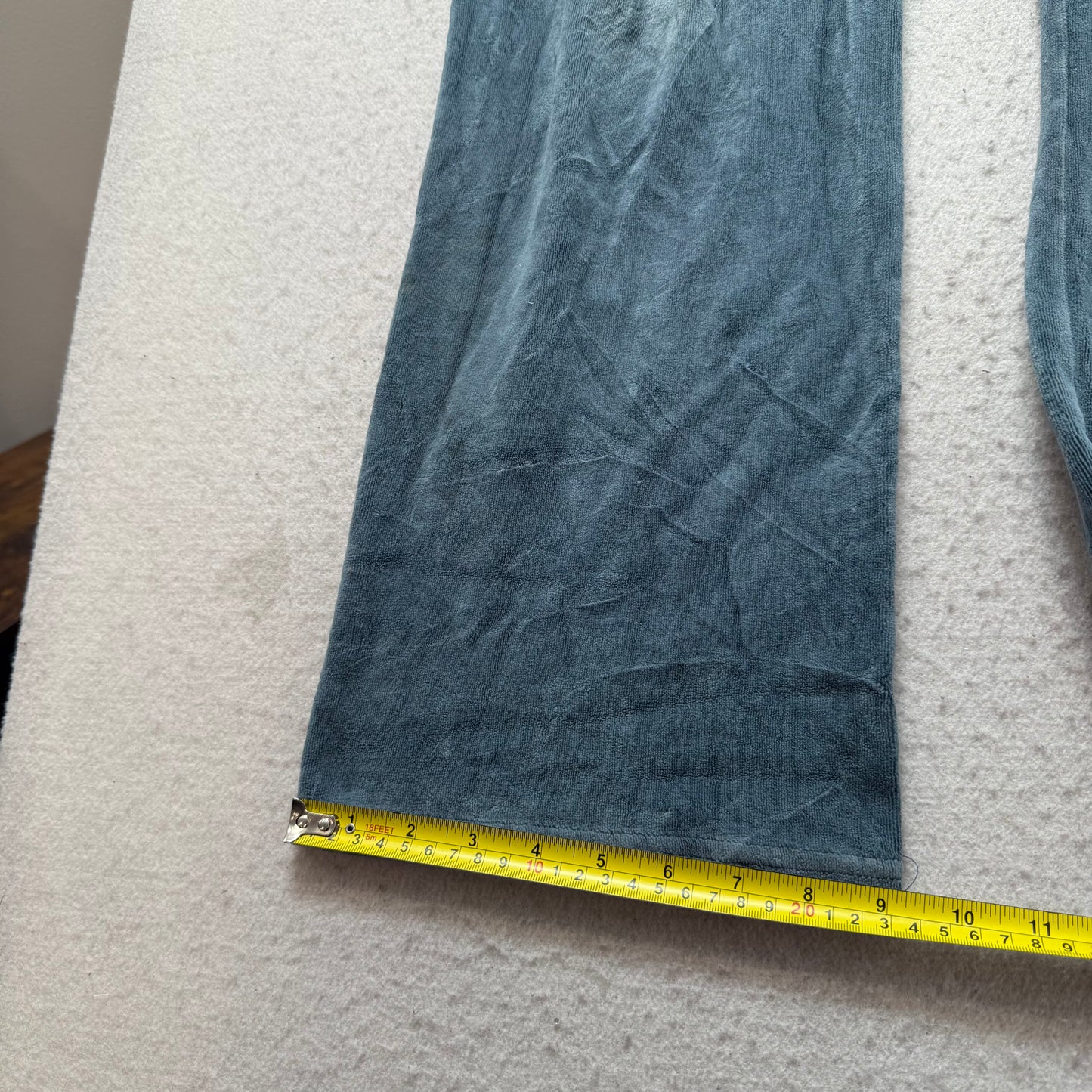Juicy Couture Women's Slate Blue Velour Flared Leg Track Pants Loungewear Size S
