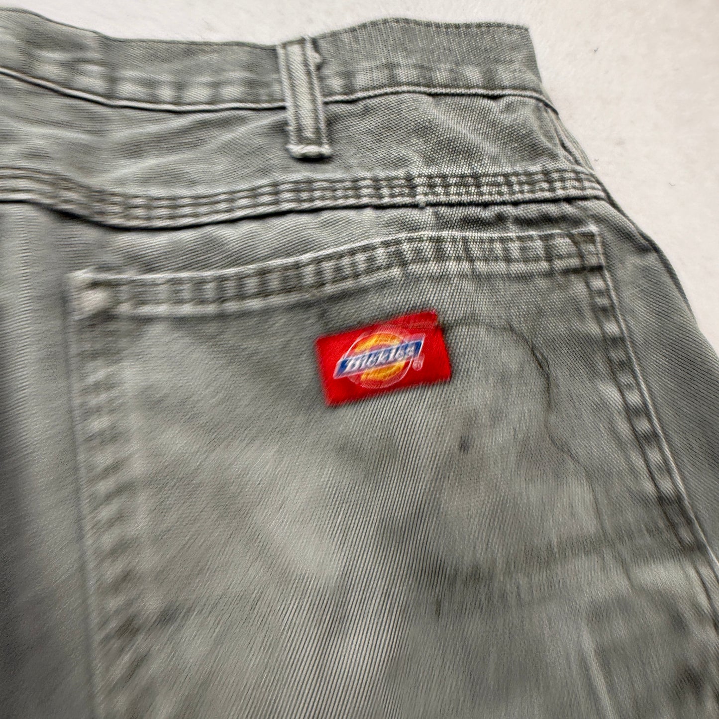 Dickies Men's Olive Green Straight Fit Carpenter Canvas Pants Pockets Size W34