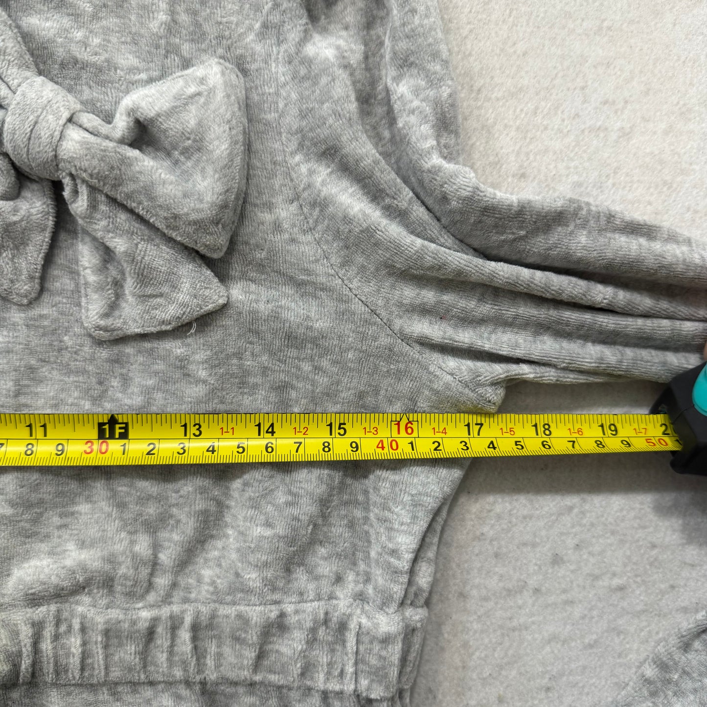 Vintage Juicy Couture Zip Up Hoodie Velour Bow Cinched Drawstring Waist Size S