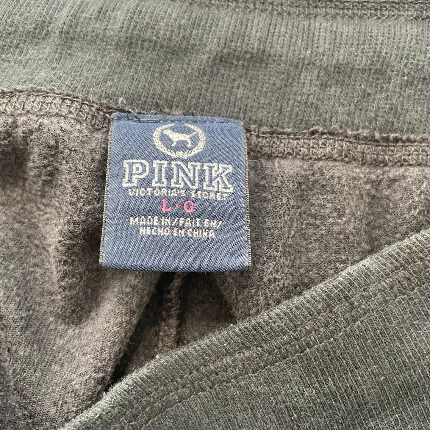 Victoria's Secret PINK Women's Black Velour Flared Track Pant Loungewear Size L