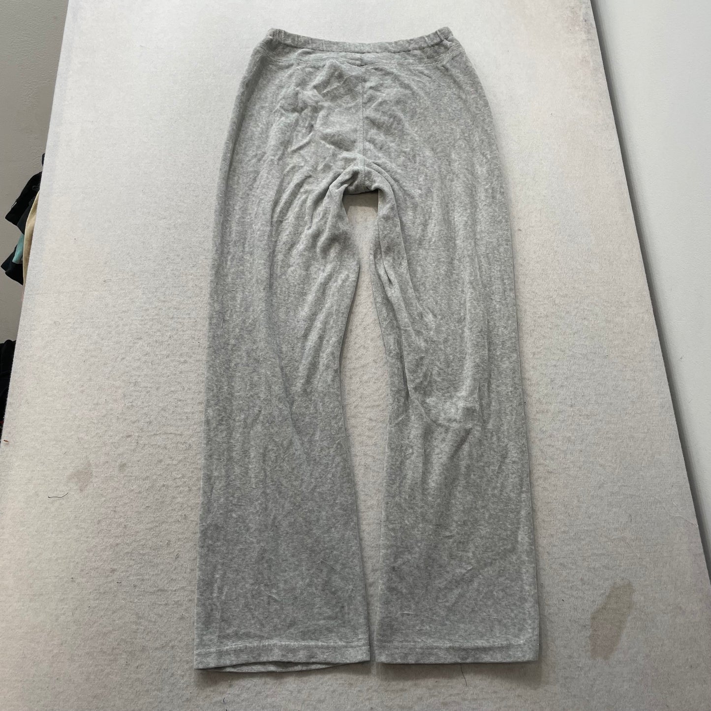 Vintage Juicy Couture Womens Hetaher Gray Velour Flared Track Pant Casual Size S