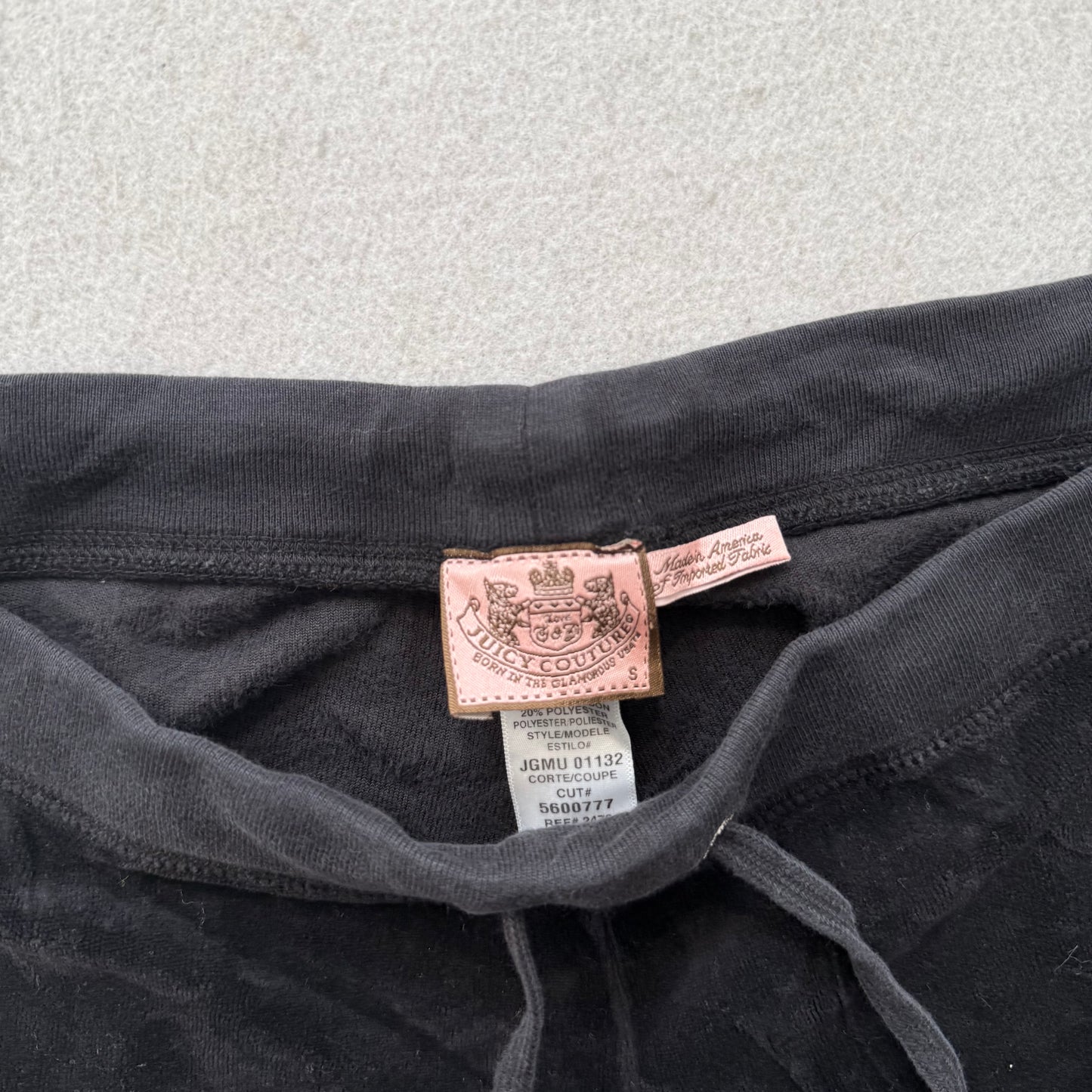Vtg Juicy Couture Black Velour Tracksuit Set Embroidered Hoodie & Pant Size S