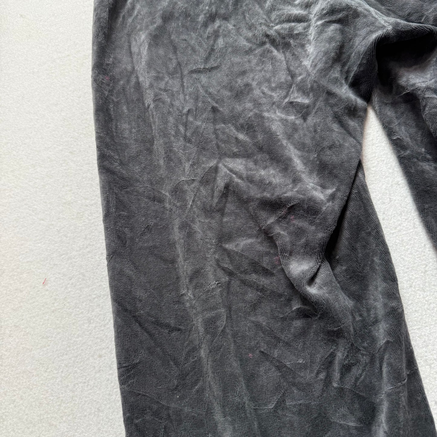 Vintage Juicy Couture Womens Deep Gray Velour Flare Track Pant Drawstring Size S