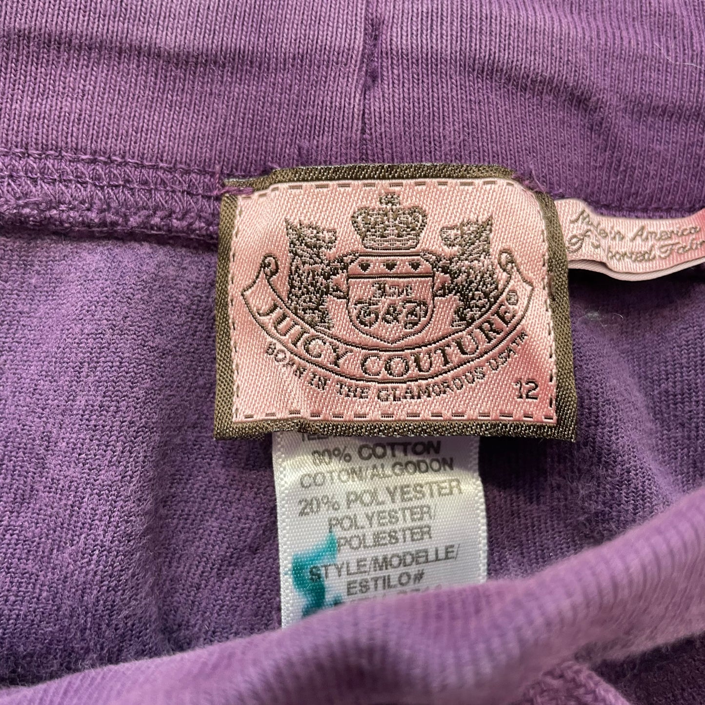 Juicy Couture Women's Deep Purple Velour Flare Leg Track Pant Drawstring Size 12