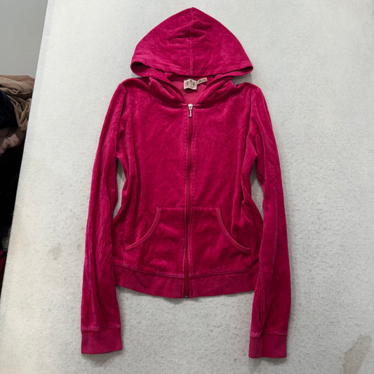 Vtg Juicy Couture Scottie Dogs Hot Pink Velour Tracksuit Set Snap Pockets Size L