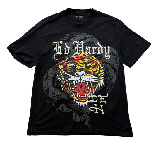 ED HARDY “Tiger Roar” BLACK GRAPHIC TEE