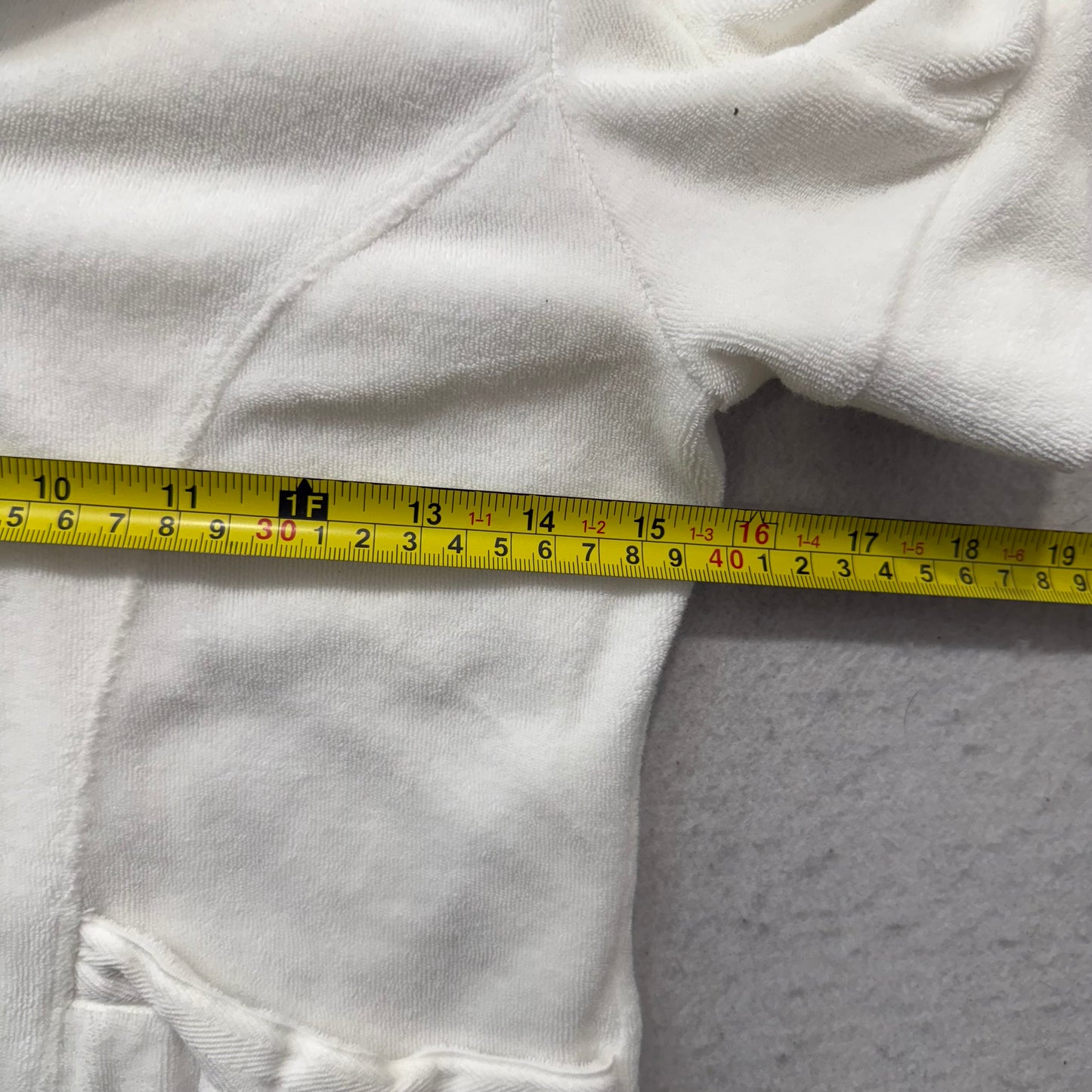 Juicy Couture White Terrycloth Tracksuit Set Zip Up Hoodie & Flared Pant Size S