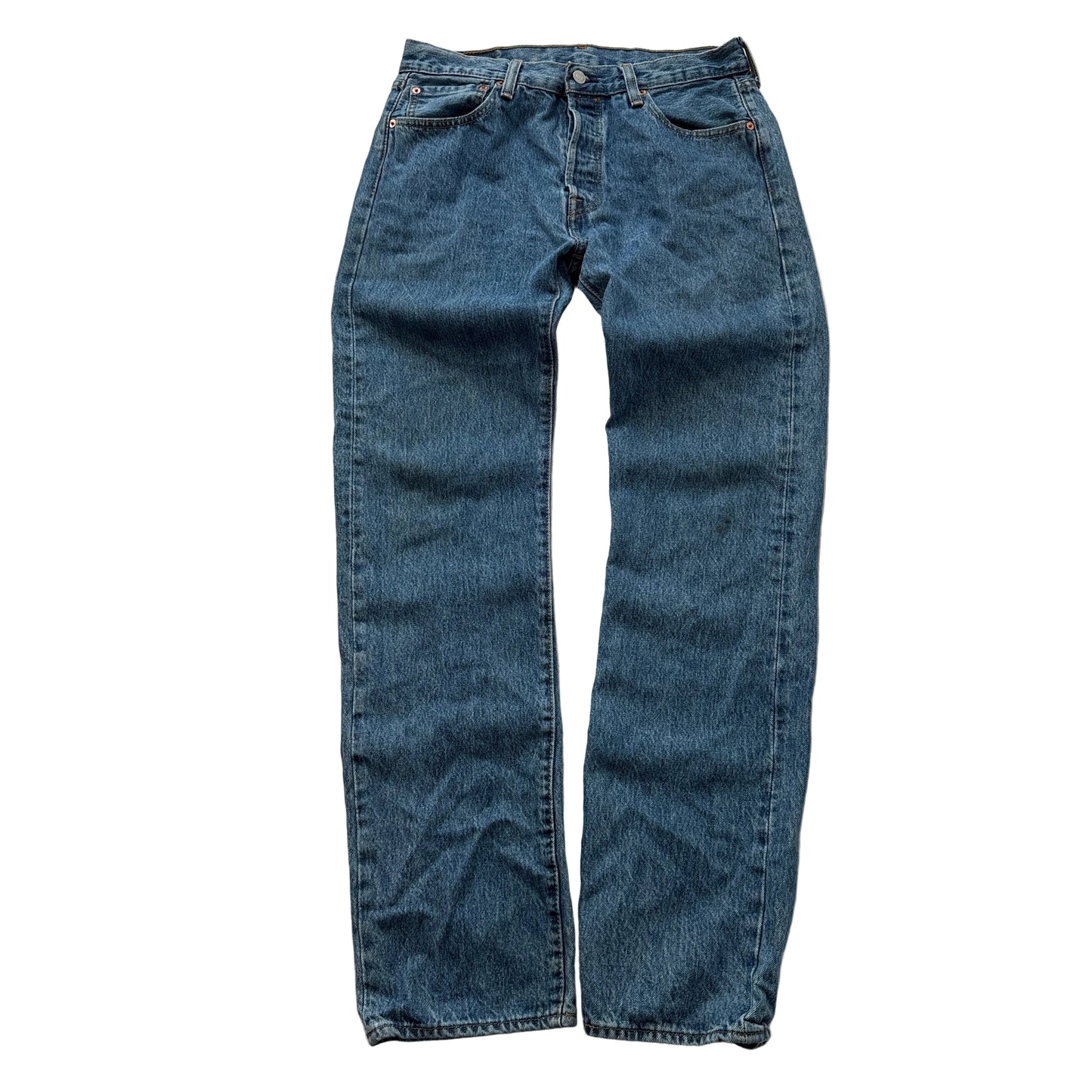 Levi's 501 Men's Blue Denim Jeans Button-Fly Pockets Classic Fit Size W33xL34