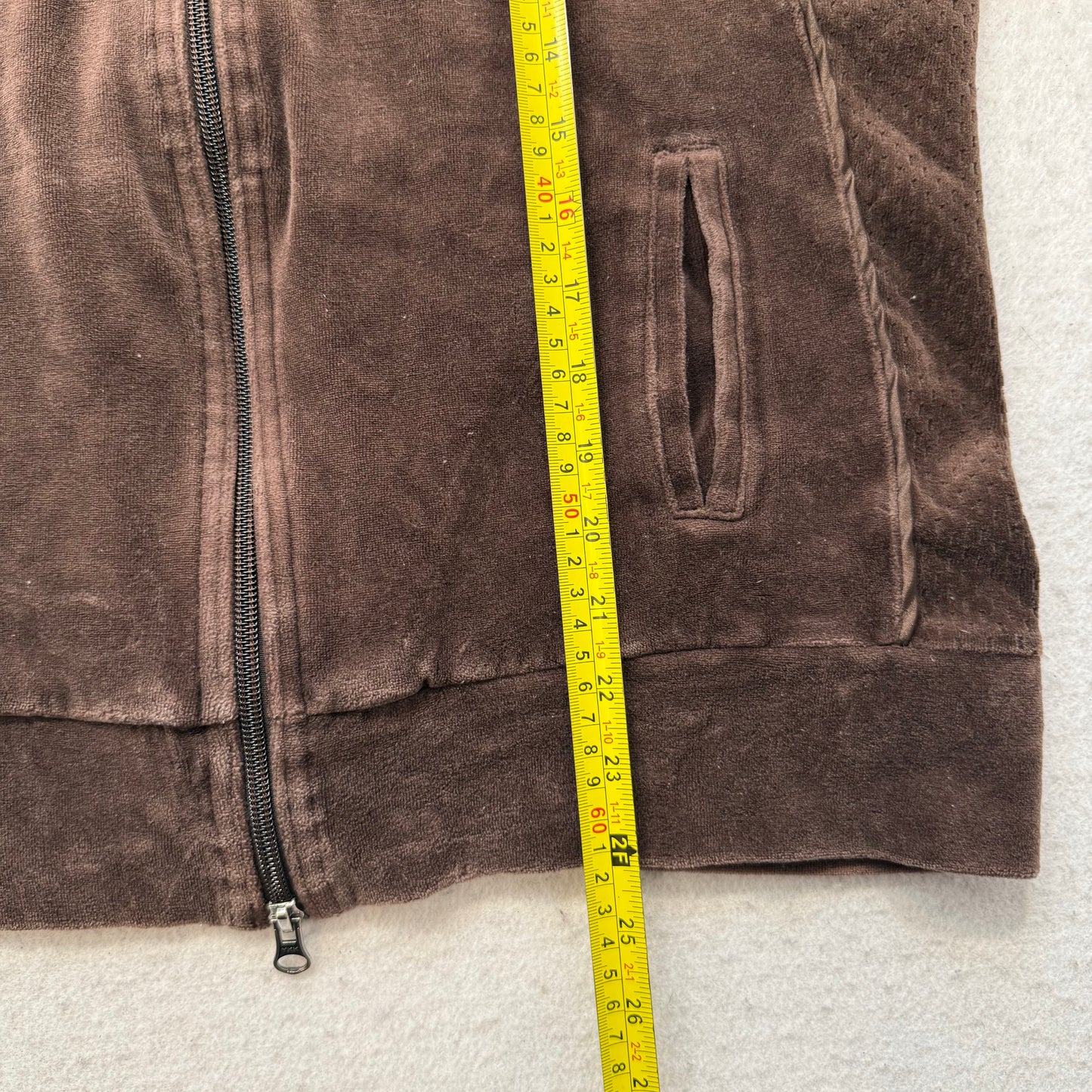 Nike Women's Brown Velour Full Zip Track Jacket Raglan Sleeves Logo Y2K Size XL