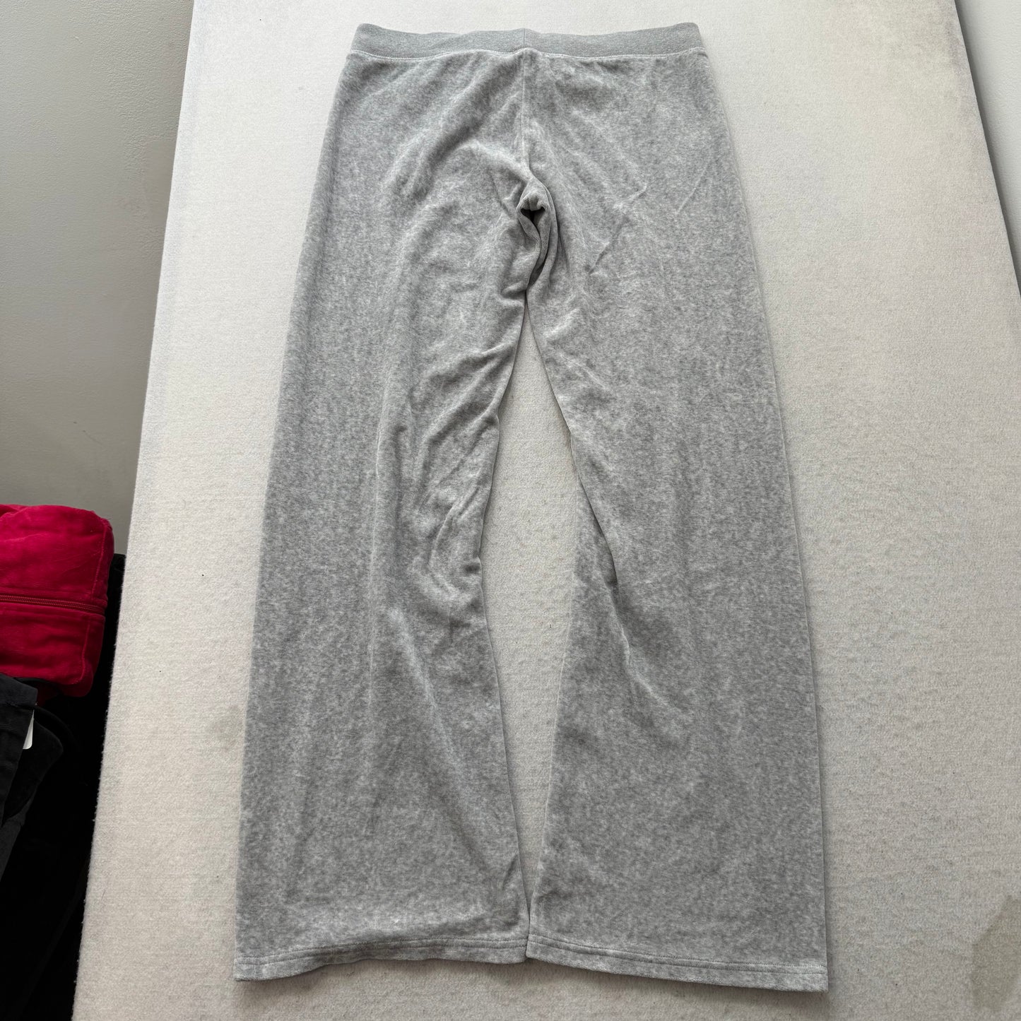 Juicy Couture Gray Velour Tracksuit Set Hoodie & Flare Pant Graphic Logo Size L
