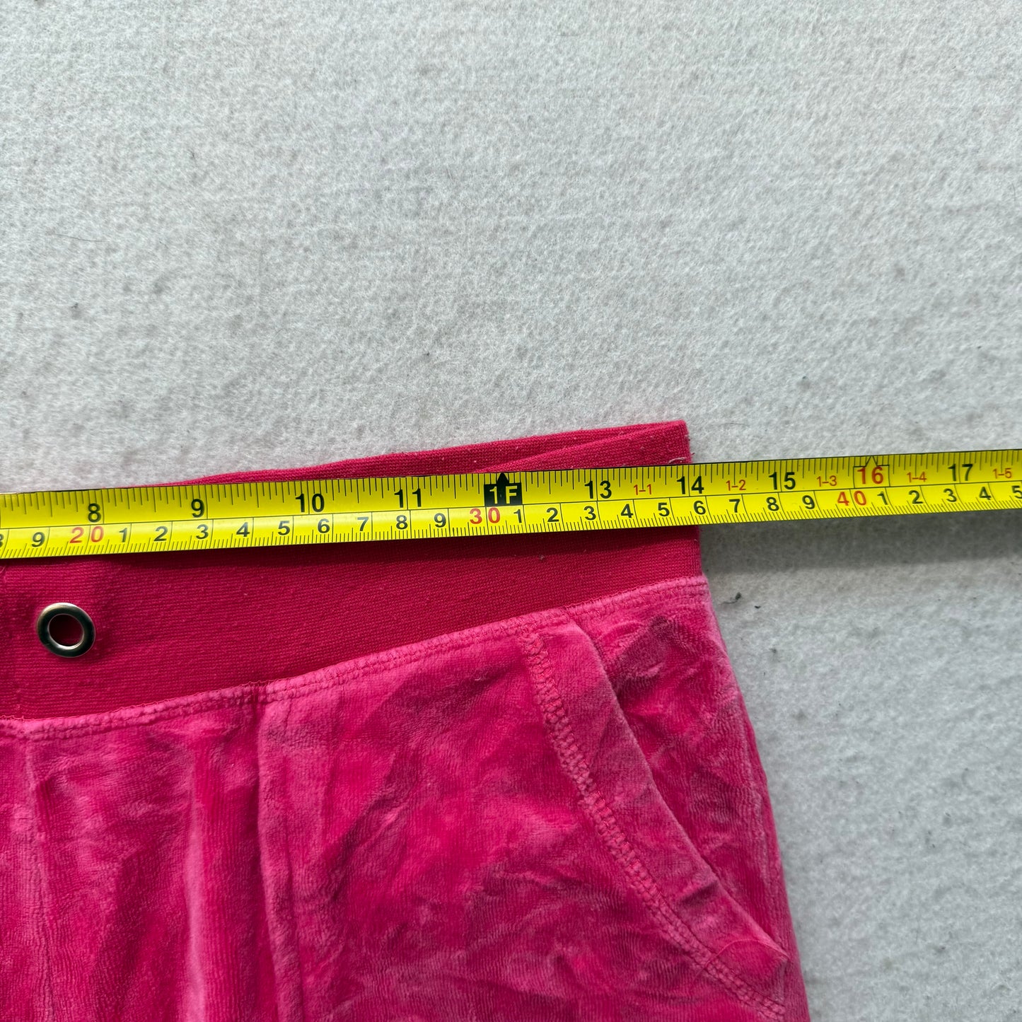 Vintage Juicy Couture Women's Hot Pink Velour Flared Track Pants Pockets Size L
