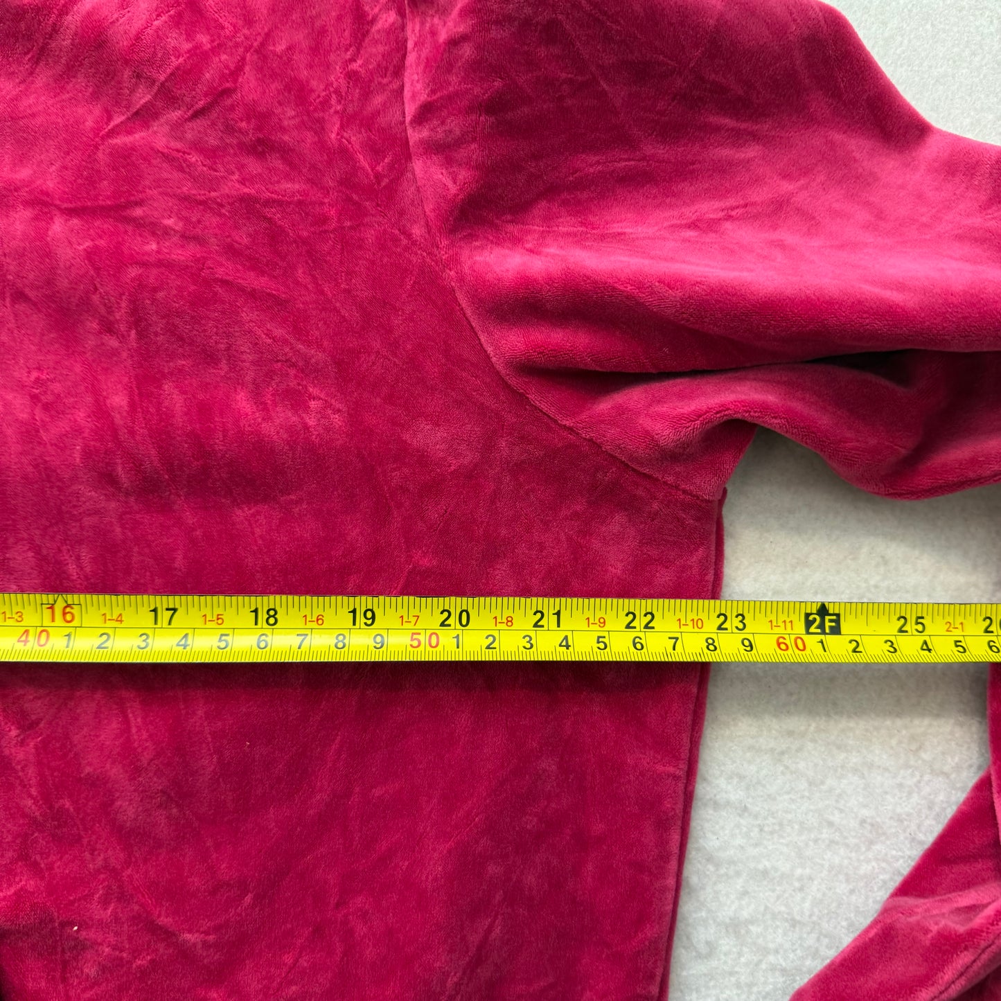 Juicy Couture Women's Dark Fuchsia Velour Zip-Up Hoodie Glitter Logo Y2k Size XL