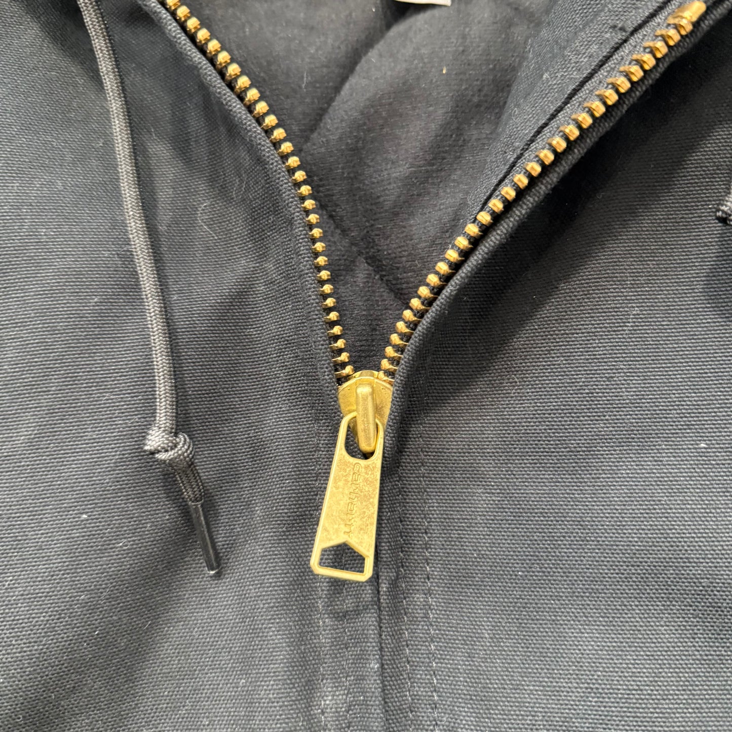 Carhartt Men's Black Cotton Full Zip Active Jacket Rib-Knit Cuffs & Hem Size 2XL