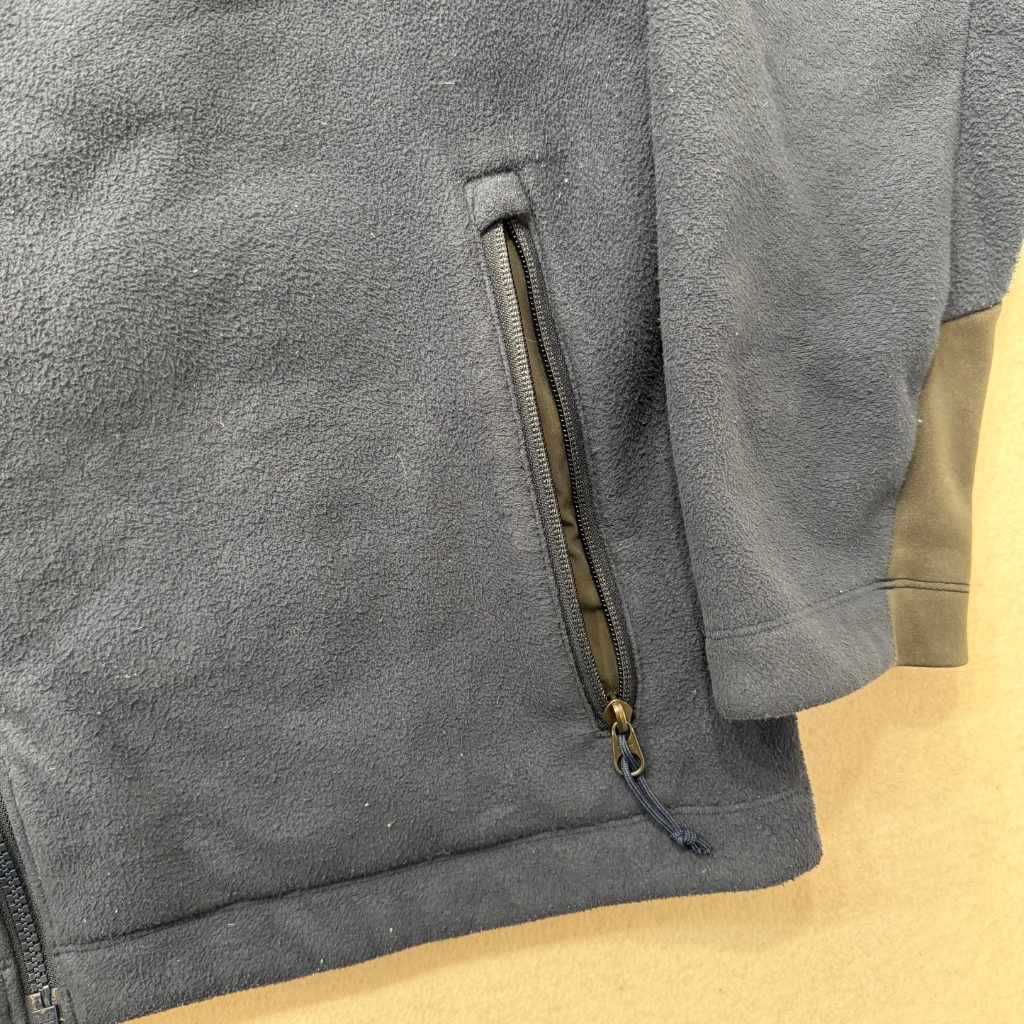 The North Face Navy Blue Full Zip Fleece Jacket Zip Pockets Size L