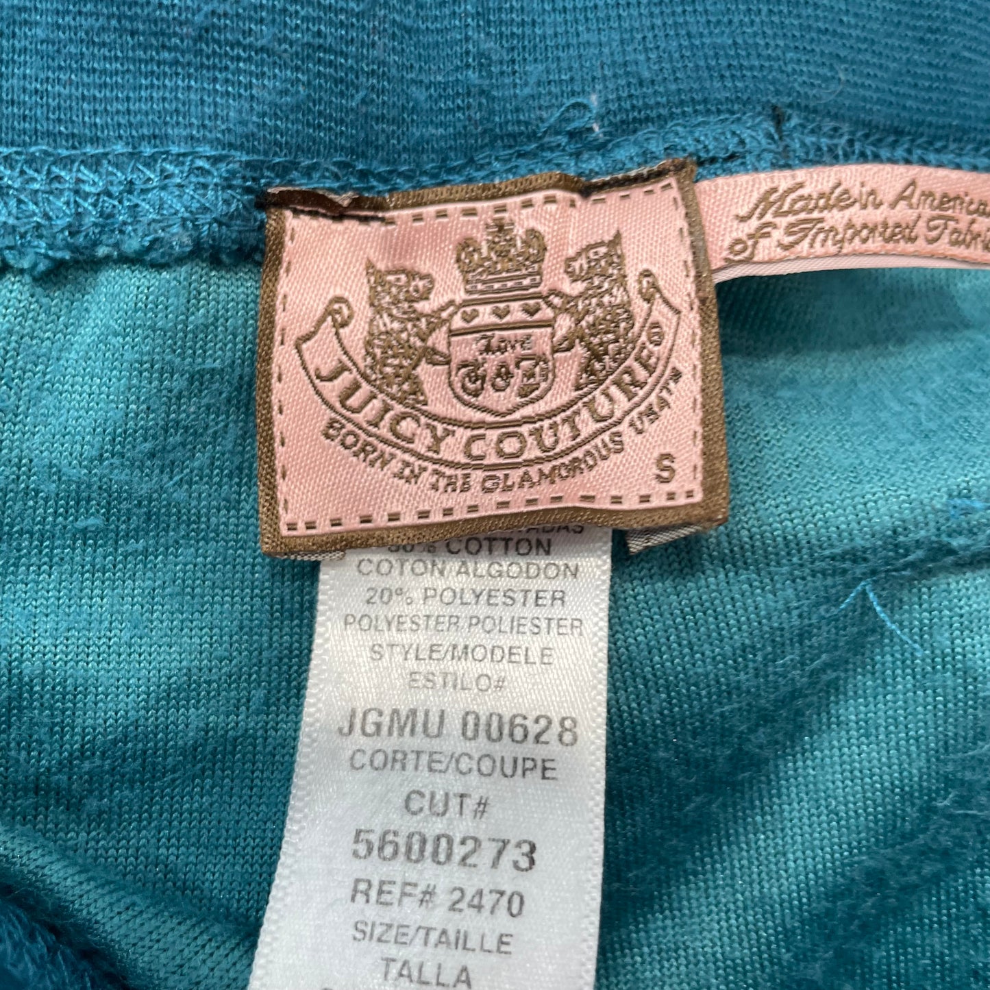 Vintage Juicy Couture Women's Teal Velour Flared Track Pants Pockets Y2k Size S