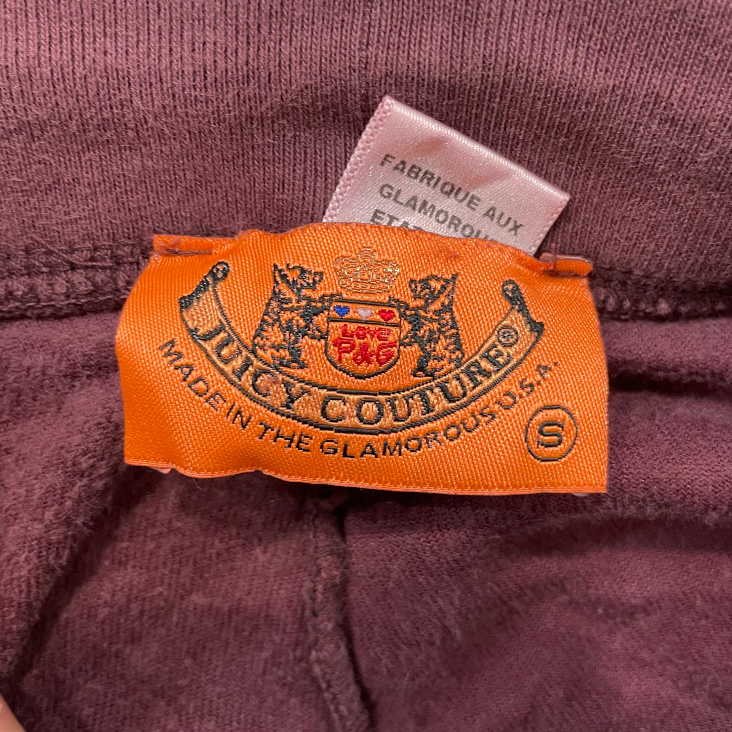 2003 Vintage Juicy Couture Women's Burgundy Velour Flared Track Pant Logo Size S