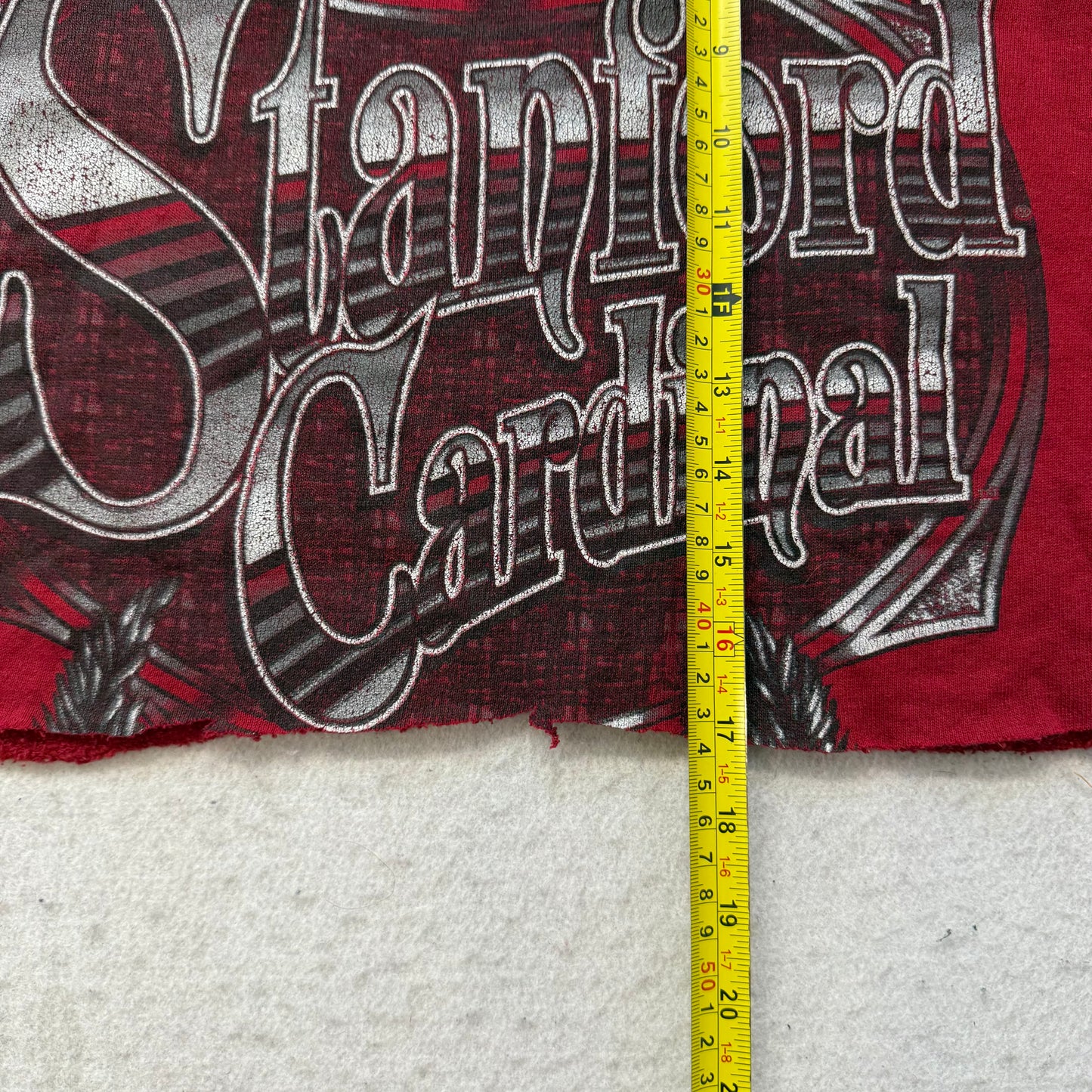 Vintage Red Oak Stanford Cardinal Women's Red Reworked Cropped Sweatshirt Size M