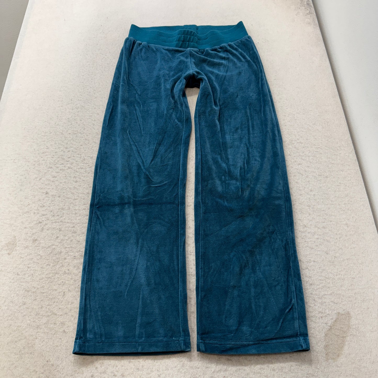 Vintage Juicy Couture Womens Teal Blue Velour Tracksuit Set Hoodie & Pant Size S
