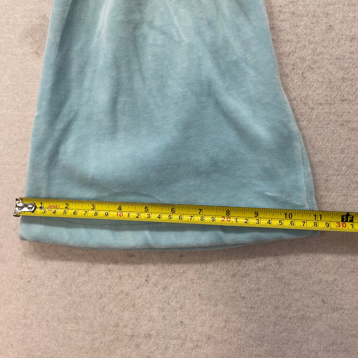 2003 Vintage Juicy Couture Women Sky Blue Velour Flared Track Pant Pocket Size M