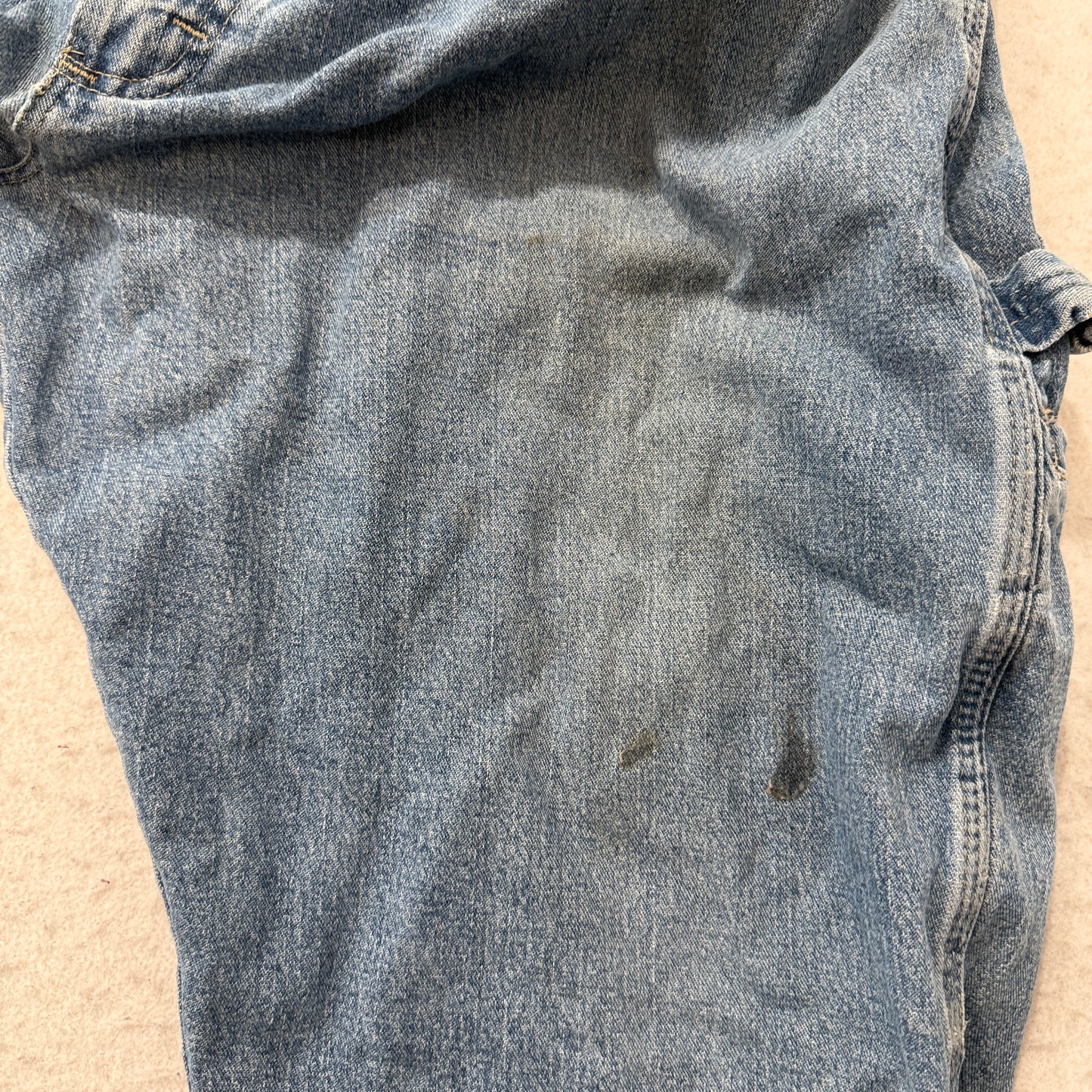 Wrangler Men Blue Straight Fit Carpenter Denim Jeans Work Wear Pocket Size 38x30