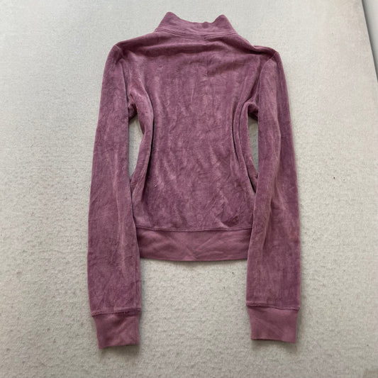 2003 Vintage Juicy Couture Women's Purple Velour Zip-Up Track Jacket Y2k Size L