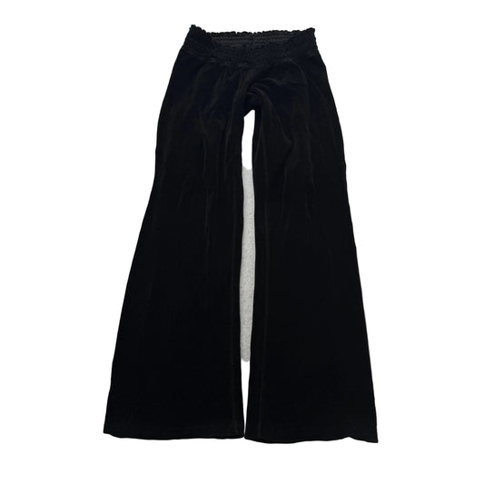 2003 Vintage Juicy Couture Women's Black Velour Flared Track Pants Y2K Size S