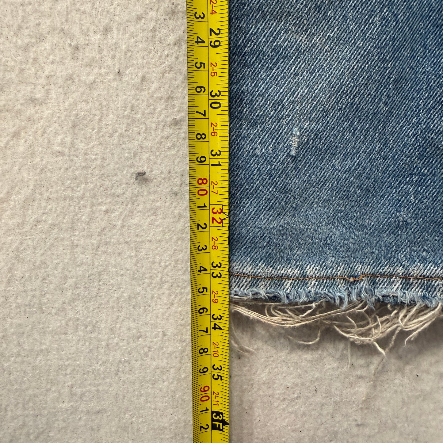 Dickies Men's Blue Straight Leg Denim Jeans Faded Distressed Workwear Size W35